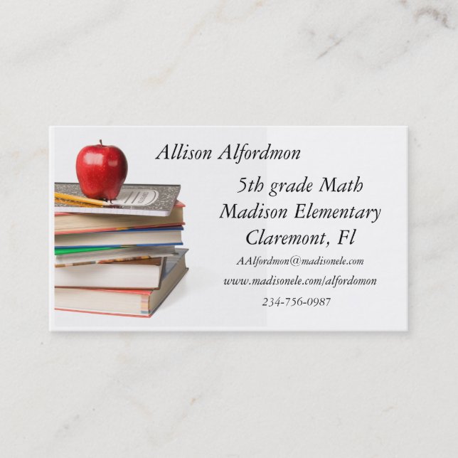 School Teacher Business Card (Front)