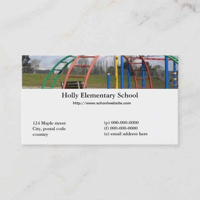School teacher business card (Front)