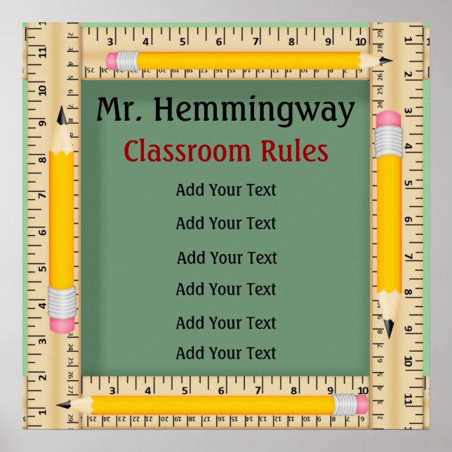 School Teacher Classroom Rules / Goals - SRF Poster (Front)