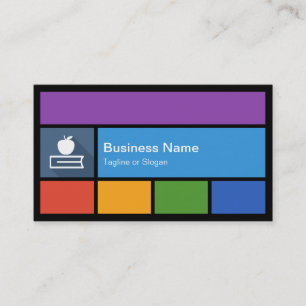 School Teacher - Colourful Tiles Creative Business Card