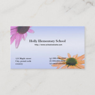 School teacher daisy flowers business card