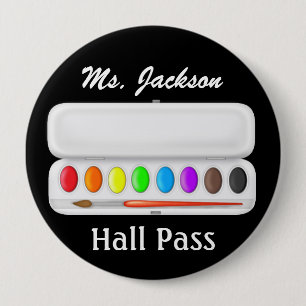 School Teacher Hall Pass - SRF 10 Cm Round Badge
