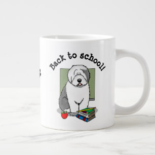 School Teacher Old English Sheepdog (Grey 1) Cute Large Coffee Mug
