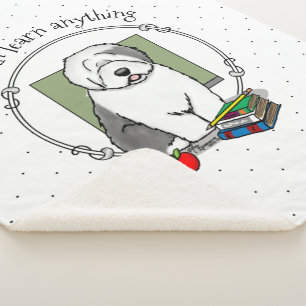 School Teacher Old English Sheepdog (Grey 1) Cute Sherpa Blanket