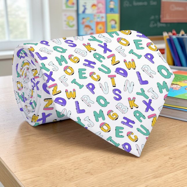 School Teacher Pattern Necktie Tie (Creator Uploaded)