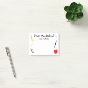 School Teacher Pencil Apple Paperclip Post-it Notes