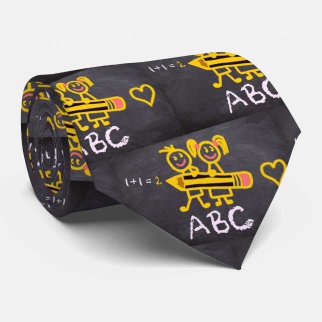 School Teacher  Principal  ABC'S  Chalkboard Tie (Rolled)