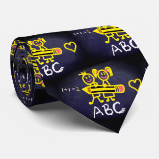 School Teacher Principal ABC'S Chalkboard Tie