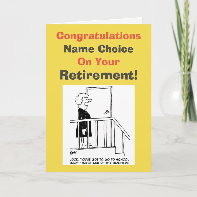 School Teacher Retirement Card (Front)