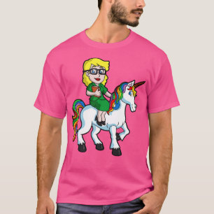School Teacher Riding Unicorn Magical Back To Scho T-Shirt