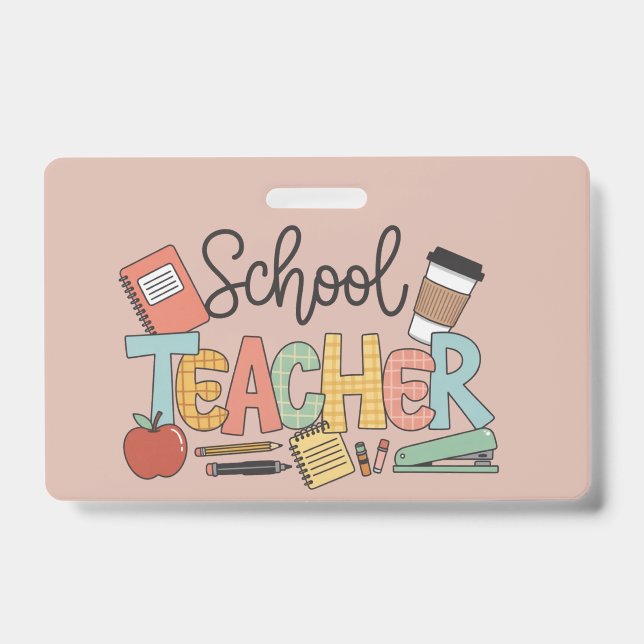 School Teacher Teaching Future Leaders Gifts ID Badge (Front)
