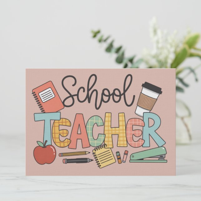 School Teacher Teaching Future Leaders Gifts Invitation (Standing Front)