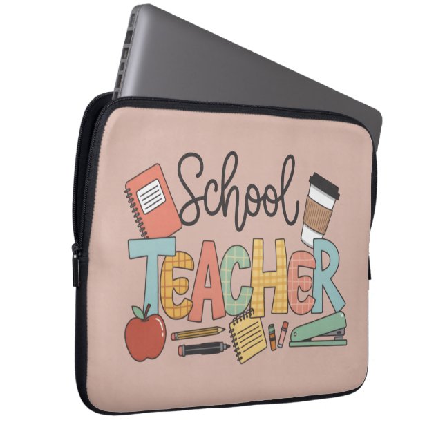 School Teacher Teaching Future Leaders Gifts Laptop Sleeve (Front Right)