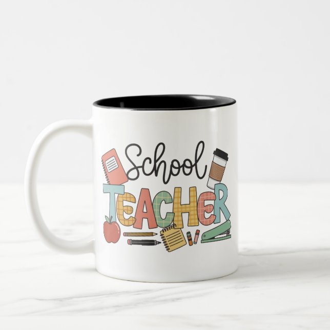 School Teacher Teaching Future Leaders Gifts Two-Tone Coffee Mug (Left)