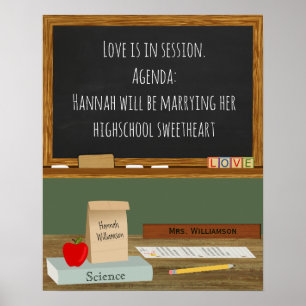 School Teacher Theme Bridal Shower Poster