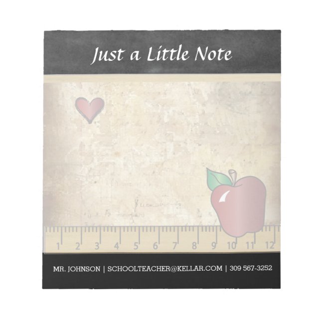 School Teacher | Vintage Style Notepad (Front)