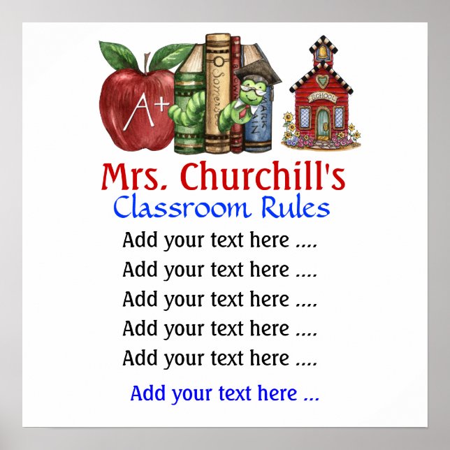 School Teacher's Classroom Rules . by SRF Poster (Front)