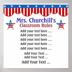 School Teacher's Classroom Rules by SRF Poster