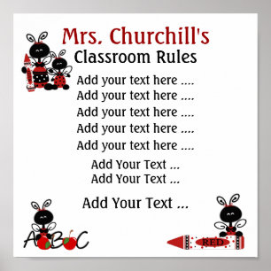 School Teacher's Classroom Rules by SRF Poster