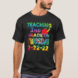 School Teaching 2nd Grade On Twosday 22222 Math Ti T-Shirt