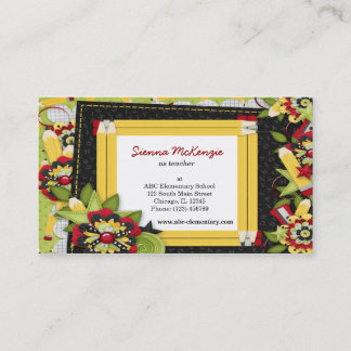 School theme business card