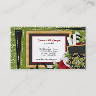School theme business card