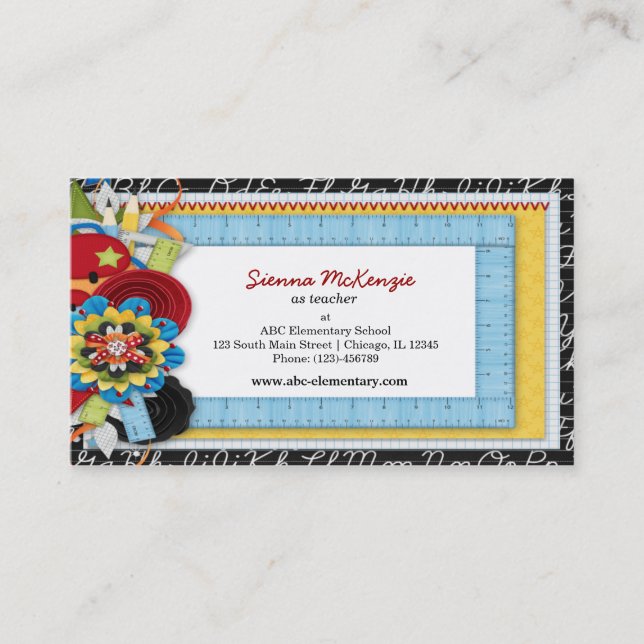 School theme business card (Front)