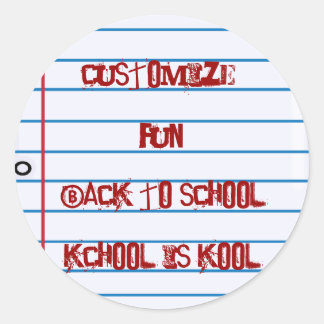 School Theme Notepaper Fun Stickers