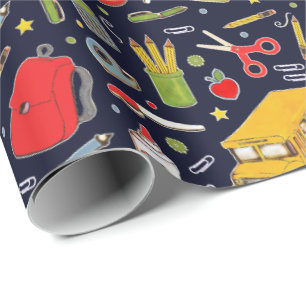 School Themed Gift Wrapping Paper