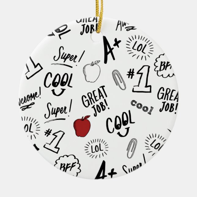 School Time Ceramic Tree Decoration (Front)