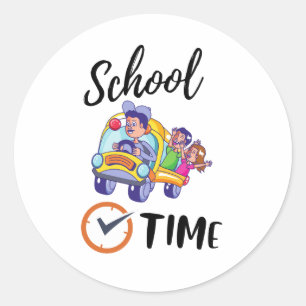 School Time  Classic Round Sticker