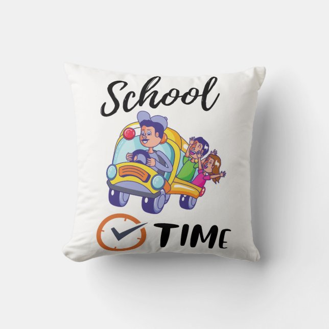 School Time Throw Pillow (Front)