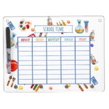 School Time Weekly Planner Dry Erase Board