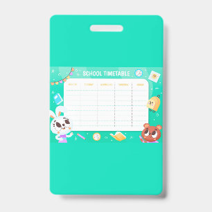 School timetable ID badge