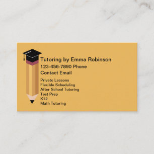 School Tutoring Educational Services Business Card