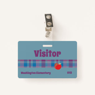 School visitor blue badge ID badge