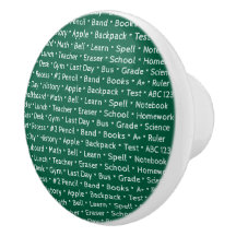 School Words Ceramic Knob 