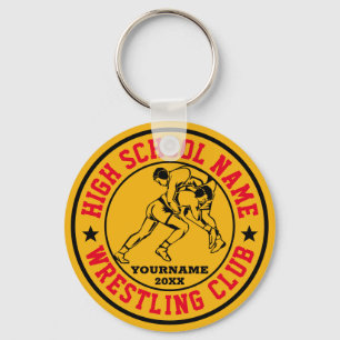 School Wrestling Team Wrestler Custom Colour Sport Key Ring