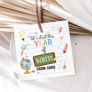 School Year Back to School Square Favour Tags