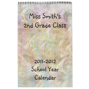 School Year Calendar with lined pages