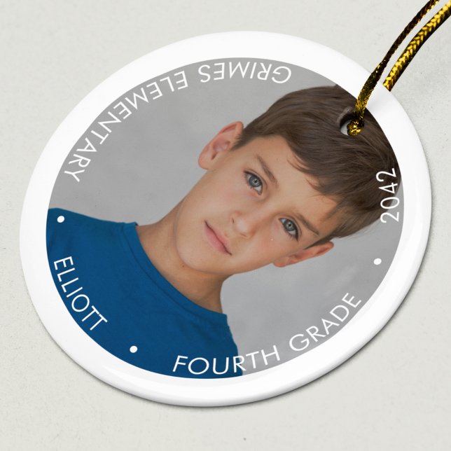 School Year Keepsake Photo Ceramic Tree Decoration (Creator Uploaded)