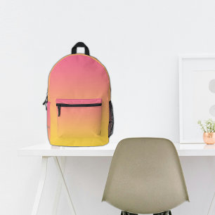 School Yellow Ombre Custom Name Printed Backpack