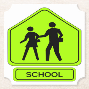 School Zone Paper Coaster