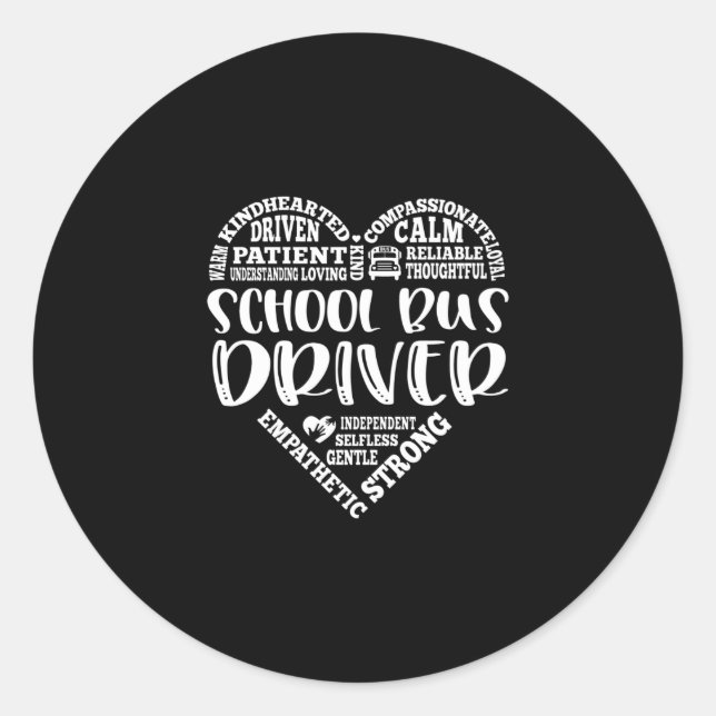 Schoolbus driver, school bus driver classic round sticker (Front)