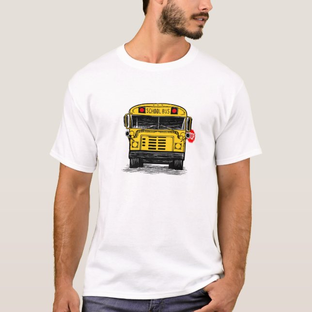 schoolbuswithstopsignteeshirt T-Shirt (Front)
