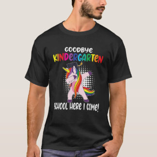 Schoolchild Unicorn Goodbye Kindergarten 1 Grade E T-Shirt