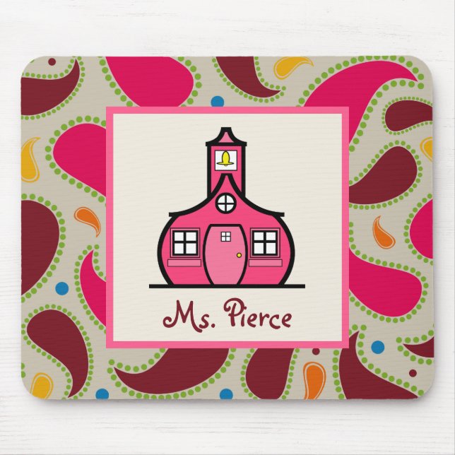 Schoolhouse  / Paisley Teacher Mouse Pad (Front)