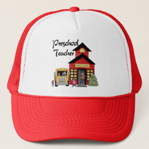 Schoolhouse Preschool Teacher Tshirts and Gifts Trucker Hat