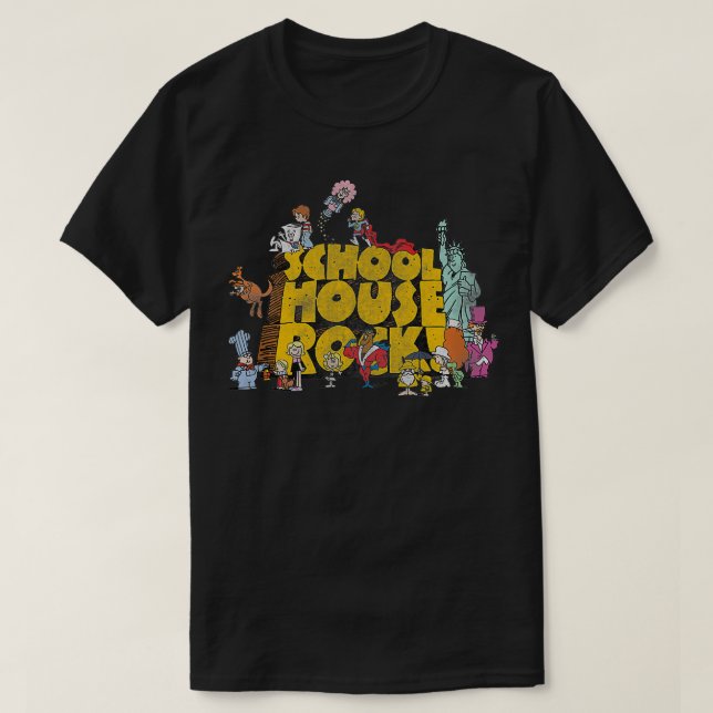 Schoolhouse Rock Logo with Characters  T-Shirt (Design Front)