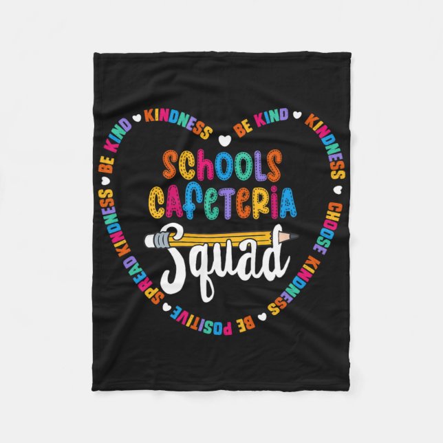 Schools Cafeteria Squad Byck To School Happy First Fleece Blanket (Front)